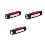 SYSKA T112ML DUOTRON 1W Bright Led Rechargeable Torch -Pack of 3-Red
